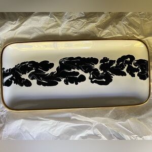 NWOT Lunares Nima Oberoi Black and Gold Serveware Tray
